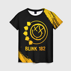 Женская футболка Blink 182 - gold gradient