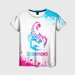 Женская футболка Scorpions neon gradient style