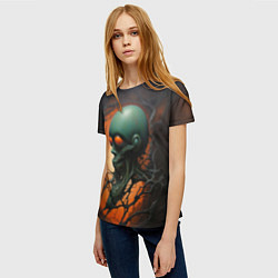 Футболка женская Страшный инопланетянин, цвет: 3D-принт — фото 2