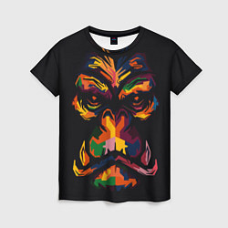 Женская футболка Морда гориллы поп-арт