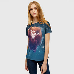 Футболка женская Летящий Санта, цвет: 3D-принт — фото 2