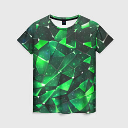 Женская футболка Зелёное разбитое стекло