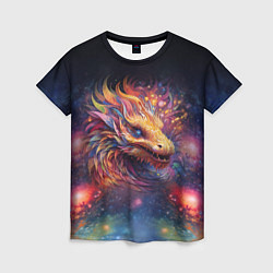 Футболка женская Космический дракон - символ года, цвет: 3D-принт