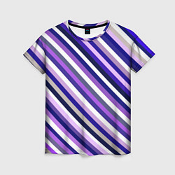 Женская футболка Полосы фиолетовые диагональ