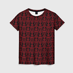 Женская футболка Чёрно-красный узоры