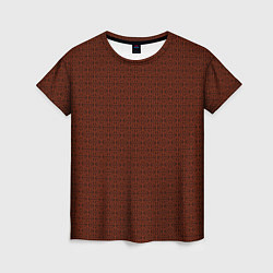 Женская футболка Красно-коричневый узоры