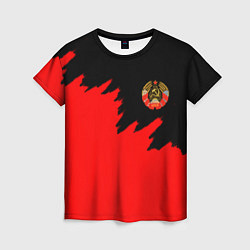 Женская футболка СССР красный стиль силы