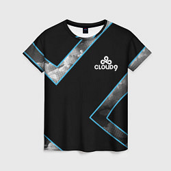 Женская футболка Cloud9 - Форма команды,чёрные облака 2024