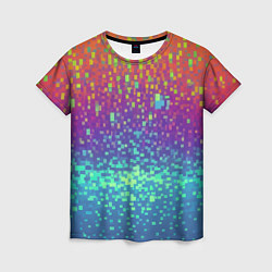 Женская футболка Разноцветные пиксели