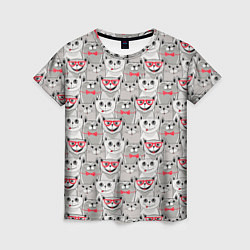 Женская футболка Серые коты