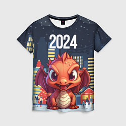 Женская футболка Рыжий дракон 2024