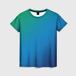 Женская футболка Зеленый и синий диагональный градиент