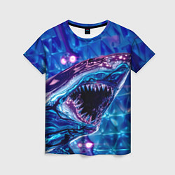 Женская футболка Фиолетовая акула
