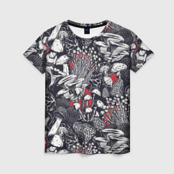 Женская футболка Разные грибы