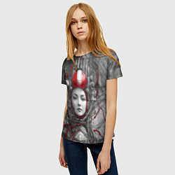 Футболка женская Кибернетическая девушка-робот, цвет: 3D-принт — фото 2