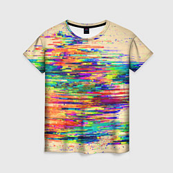 Женская футболка Разноцветный глитч
