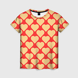 Женская футболка Охристые сердца