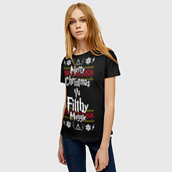 Футболка женская Merry Christmas ya filthy muggle, цвет: 3D-принт — фото 2