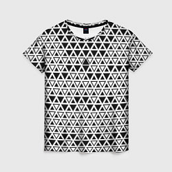 Женская футболка Треугольники чёрные и белые