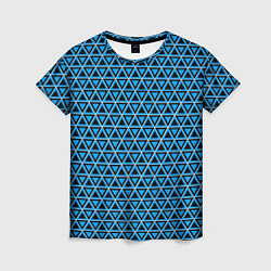 Женская футболка Синие и чёрные треугольники