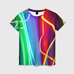 Женская футболка Абстрактные цветные полосы - композиция
