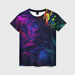 Женская футболка Абстрактный камуфляж в кислотных абстрактных пятна