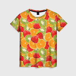 Женская футболка Сочные фрукты и ягоды