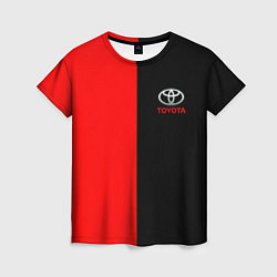 Женская футболка Toyota car красно чёрный
