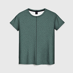 Женская футболка Строгий зелёный в полоску