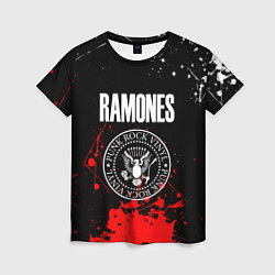 Футболка женская Ramones краски метал группа, цвет: 3D-принт