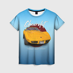 Футболка женская Американский маслкар Chevrolet Corvette, цвет: 3D-принт