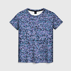 Женская футболка Синий узор вязанного трикотажного полотна