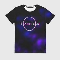 Женская футболка Starfield тёмное небо из игры