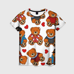 Женская футболка Мишки с сердцами - персонажи из Слово пацана