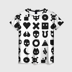 Женская футболка Love death robots pattern white