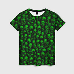 Женская футболка Зеленые черепа