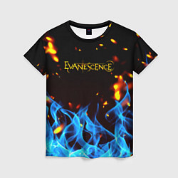 Женская футболка Evanescence огонь рок группа