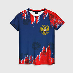 Женская футболка Россия спорт краски текстура