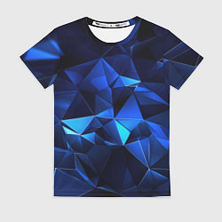 Женская футболка Синие мелкие осколки калейдоскоп