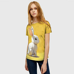 Футболка женская Белоснежный кролик, цвет: 3D-принт — фото 2