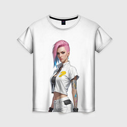 Женская футболка Девушка в белом Cyberpunk 2077