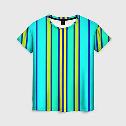 Женская футболка Вертикальные неоновые полосы