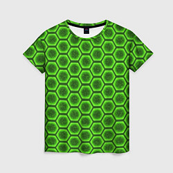 Женская футболка Энергетический щит - зеленый