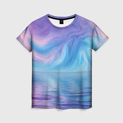 Женская футболка Абстрактное небо и водная гладь