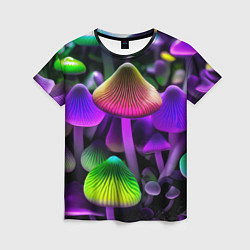 Футболка женская Люминесцентные грибы, цвет: 3D-принт