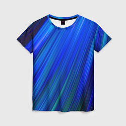 Женская футболка Неоновые синии линии