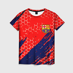 Женская футболка Барселона спорт краски текстура
