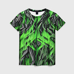 Женская футболка Камень и зелёный огонь
