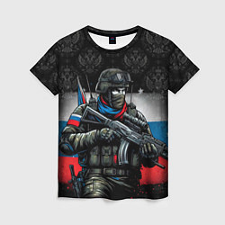 Женская футболка Русский солдат