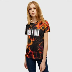 Футболка женская Green Day red lava, цвет: 3D-принт — фото 2